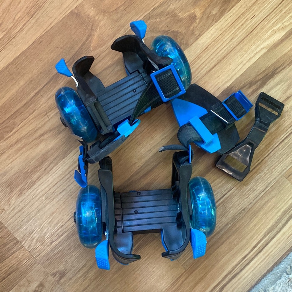 Neon heel wheels.